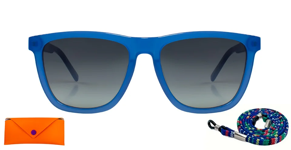 MARCO MOTTA SOL MOD BOAVISTA AZUL LENTE AR GRIS CON AR 56X19 + CORDON + ESTUCHE